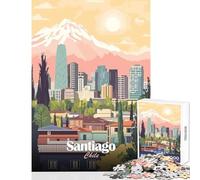 1000 Jigsaw Puzzle Santiago Chile Cityscape Illustration Adult Jigsaw Puzzles Difficult Challenge Every Piece Is Unique - Challenging Game And Family Play (38x52cm)