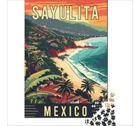 1000 jigsaw puzzle Sayulita's Bohemian Bliss | Hand Speed Race unique challenge game Improving love between couples 38x52cm