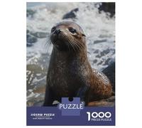 1000 Jigsaw Puzzle Sea Lion on Rocks Jigsaw for Adults Brain Teaser Game Perfect Decoration Unique Birthday And Xmas Gifts 52x38cm/1000pcs