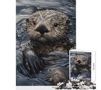 1000 Jigsaw Puzzle Sea Otter Portrait Jigsaws for Adults Puzzle Stress Reliever Educational Challenge Challenging Game Gifts (38x26cm)