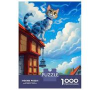 1000 Jigsaw Puzzle Sitting Cat Jigsaw for Adults Brain Teaser Game Perfect Decoration Unique Birthday And Xmas Gifts 70x50cm/1000pcs