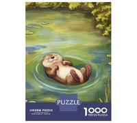 1000 Jigsaw Puzzle Sleeping Otter in Pond Jigsaw for Adults Brain Teaser Game Perfect Decoration Unique Birthday And Xmas Gifts 38x26cm/1000pcs