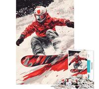 1000 Jigsaw Puzzle Snowboarder in Action Difficult And Challenge Analysis And Logic Educational Games Suitable for People Aged 14 And Above (38x26cm)