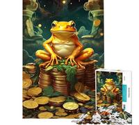 1000 Jigsaw Puzzle The Prosperity Frog for Birthday, Chrismas Home Art Decor Educational Games Suitable for People Aged 14 And Above (50X75cm)