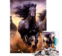 1000 Jigsaw Puzzle Three Horses Race Fun Activities at Home Hand Speed Race Educational Game for And from 14 Years And over (38x26cm)