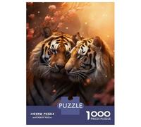 1000 Jigsaw Puzzle Tigers Romantic Love Peace Jigsaw for Adults Brain Teaser Game Perfect Decoration Unique Birthday And Xmas Gifts 52x38cm/1000pcs