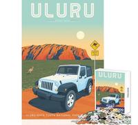 1000 Jigsaw Puzzle Uluru Ayers Rock Poster Adult Jigsaw Puzzles Difficult Challenge Every Piece Is Unique - Challenging Game And Family Play (50x75cm)