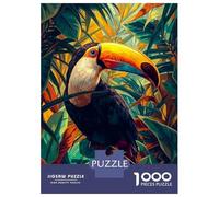 1000 Jigsaw Puzzle Vibrant Tropical Toucan in Lush Jungle Jigsaw for Adults Brain Teaser Game Perfect Decoration Unique Birthday And Xmas Gifts 38x26cm/1000pcs