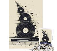 1000 Jigsaw Puzzle Vinyl Records Jigsaws for Adults Puzzle Difficult Challenge Fun Activities at Home Unique Challenge Game (50x75cm)