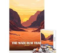 1000 Jigsaw Puzzle Wadi Rum Trail, Jordan Landscape Adult Jigsaw Puzzles Difficult Challenge Every Piece Is Unique - Challenging Game And Family Play (38x26cm)