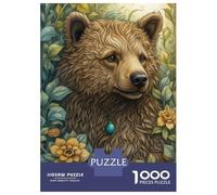 1000 Jigsaw Puzzle Whimsical Brown Bear Jigsaw for Adults Brain Teaser Game Perfect Decoration Unique Birthday And Xmas Gifts 38x26cm/1000pcs