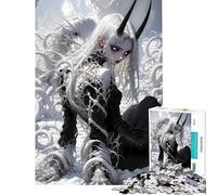 1000 Jigsaw Puzzle White-Haired Demon Girl Educational Challenge Tough Challenge Family Game Suitable for People Aged 14 And Above (38x52cm)