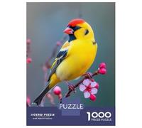 1000 Jigsaw Puzzle Yellow Goldfinch Bird on Branch Jigsaw for Adults Brain Teaser Game Perfect Decoration Unique Birthday And Xmas Gifts 52x38cm/1000pcs