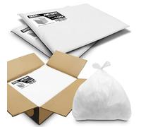 1000 Liners | 1 Case | RE-GEN 30L Essential Range Medium Kitchen, Bathroom Square Bin Liners White Refuse Sacks | Everyday, Office & Home Use | Quality Rubbish Garbage Bags 381/609 x 609mm