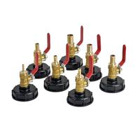 1000 Liter IBC Tank Adapter with Brass Valve S60 to 6/8/10/12/14/16/19mm Hose Barb Connector Tank Valve Fitting(14mm)
