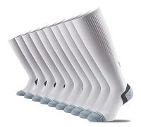 1000 Mile 10 Pair Multi-Pack Compression Fit Knee Length Walking Hiking Outdoor Socks White UK 12-14