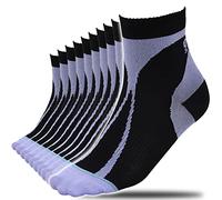 1000 Mile 10 Pair Multi-Pack Womens Slim Fit Low Cut Lightweight Sports Gym Workout Running Training Socks Black/Purple UK3-5.5