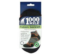 1000 Mile Fusion Running Socks Repreve Silver Orange - Large