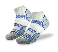 1000 Mile Lite Anklet REPREVE Mens Double Layer Blister Free Running Gym Socks - Silver/Blue (Large / 9-11.5UK)