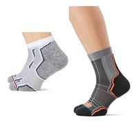 1000 Mile Men's Mile Run Anklet Sock Mens, White, XL UK & Men's - Mile Trail Socks Twin Pack, White, XL UK