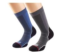 1000 Mile Unisex Twin Pack Trek Walking Socks, Navy/Charcoal, Men s XL UK 12-14