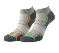 1000 Mile Run Anklet Repreve Single Layer Socks 2 Pack Mens Silver/Grey
