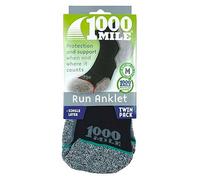 1000MILESW Run Anklet Repreve Single Layer Twin Pack Black LM
