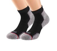 1000 Mile Run Anklet Single Layer Men's Running Socks (Twin Pack) | UK M in Black/Grey