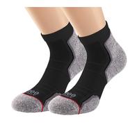 1000 Mile Run Anklet Sock - Twin pack: Black: 12-14 Size: 12-14, Colou