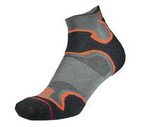 1000 Mile Socks - Mens Double Layer Fusion Ankle Running Padded - Black / Orange Nylon - Size UK 9-11