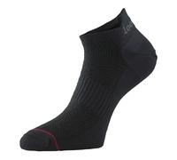 1000 Mile Socks - Mens Ultimate Low Cut Double Layer Moisture Wicking Trainer - Black Cotton - Size UK 12-14