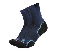 1000 Mile Socks Womens - 2 Pack Ladies Trail Repreve Single Layer Sports Running - Navy - Multicolour Nylon - Size UK 3-6