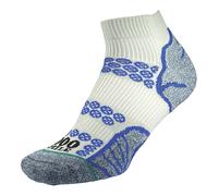 1000 Mile Socks Womens - Ladies Lite Anklet Double Layer Running - Silver / Royal Blue Nylon - Size UK 3-6