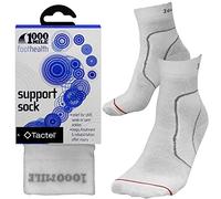 1000 Mile Tactel Mens White Foot Ankle Support Compression Tactel Socks X-Large (UK12-14) - 3 Pair