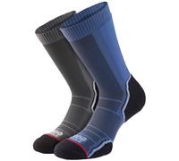 1000 Mile Treck Single Layer Socks 2 Pack Mens Single Layer Navy/Charcoal