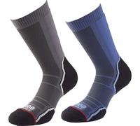 1000 Mile Trek 2 Pack Mens Walking Socks Grey Outdoor Support Merino Wool