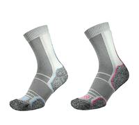 1000 Mile Women's Trek Anatomical Socks Pack of 2 in Silver | Size: Small 1000 Mile Silver S