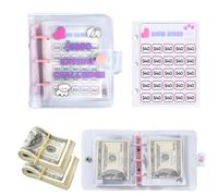 $1000 Mini Savings Challenge Binder, 100 Envelopes Saving Challenge, 25 Sheets Savings Binder with Transparent Waterproof Cash Envelopes, Money Cash Saving Binder for School, Home, Office