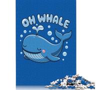 1000 Oh Whale Cute Cartoon Pun Jigsaw Puzzles for Adults Teenager & Paper Puzzles Family Games 38x26cm/1000pcs