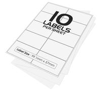 (1000 Pack) 10 Per Page/Sheet Self-Adhesive A4 Address Shipping Labels Stickers, Laser Inkjet Compatible L7173/J8173 99.1 X 57 mm JAM Free