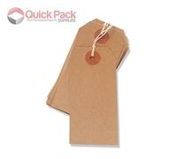 1000 Pack - 54 x 29mm Brown Buff Strung Tags 977295