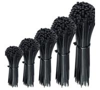 1000 Pack Cable Ties Assorted Zip Ties Black Mixed Sizes 100/150/150/200 mm