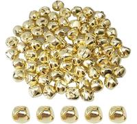 1000 Pack Christmas Jingle Bells Festive Xmas Tree Decoration Musical Sleigh DIY Home Crafts Gift Wrapping Cat Collar - Gold 25mm