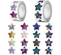 1000-Pack Cosmic Reward Stickers - Holographic Space-Themed Adhesive Stars for Classroom Activities & Party Decor (Shiny Galaxy Design, Multi-Purpose Motivational Labels)
