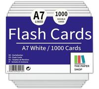 [1000 Pack] Flash Cards Revision White 5x3 Lined Record Cards - Ideal for Study, Flash Cards Revision, Index Cards for Organizing and Memorizing Information