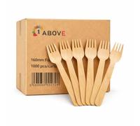 1000 Pack Wooden Forks - Biodegradable Birch Wood Disposable Cutlery, Eco Friendly Strong Wooden Forks for Hot & Cold Food, Ideal for Parties, BBQ, Picnic, Catering & Weddings