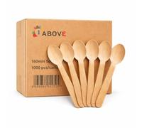 1000 Pack Wooden Spoons - Biodegradable Birch Wood Disposable Cutlery, Eco Friendly Strong Wooden Spoons for Hot & Cold Food, Ideal for Parties, BBQ, Picnic, Catering & Weddings