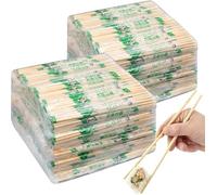 1000 Pairs Disposable Bamboo Chopsticks, Individually Wrapped Chopstick Bulk for Take-Out Orders, Restaurants, Picnics, Noodles, Sushi, Asian Food
