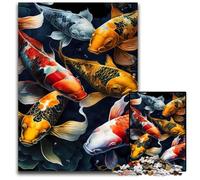 1000 Pc Adults Jigsaw Puzzle Colorful Koi Watercolor Jigsaw Puzzles for Adults Perfect for Halloween Christmas Birthday Gift 1000 PCS(75x50cm)