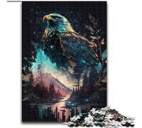 1000 Pc Adults Jigsaw Puzzle Eagle Double Exposure Jigsaw Challenging Brain Teaser for Teenagers, Perfect for Home Decor Or Gift (size : 26x38cm)